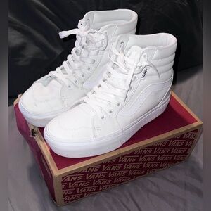 Vans Women's Filmore Hi Tapered Lace Up Sneaker Platform White